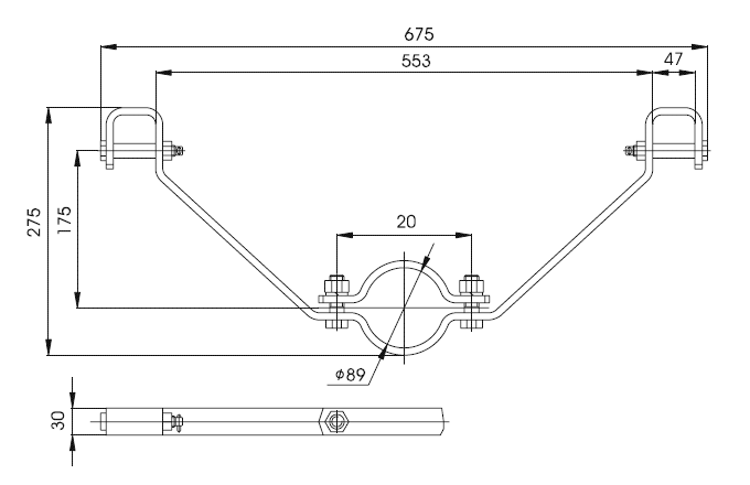 Рис.1. Схематическое изображение узла крепления УКЭ-16