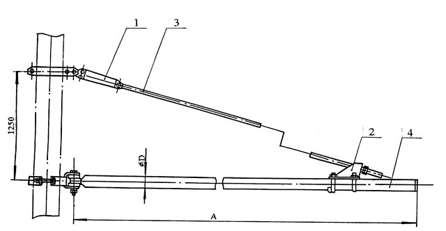Рис.1. Схематическое изображение кронштейна однопутного КТП