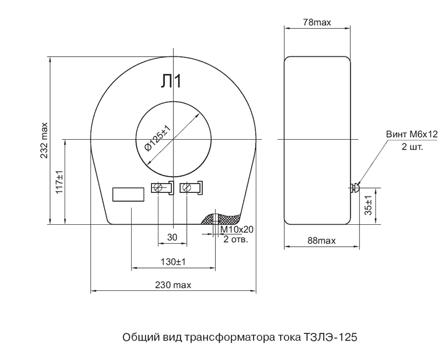 Общий вид трансформатора ТЗЛЭ-125
