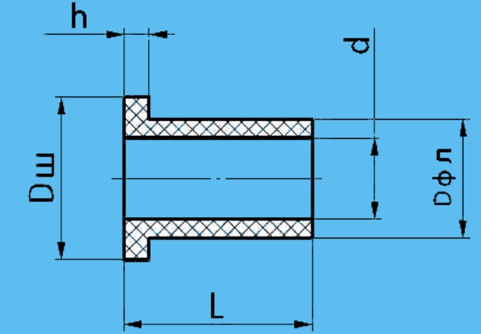 Схема габаритных размеров втулки М14